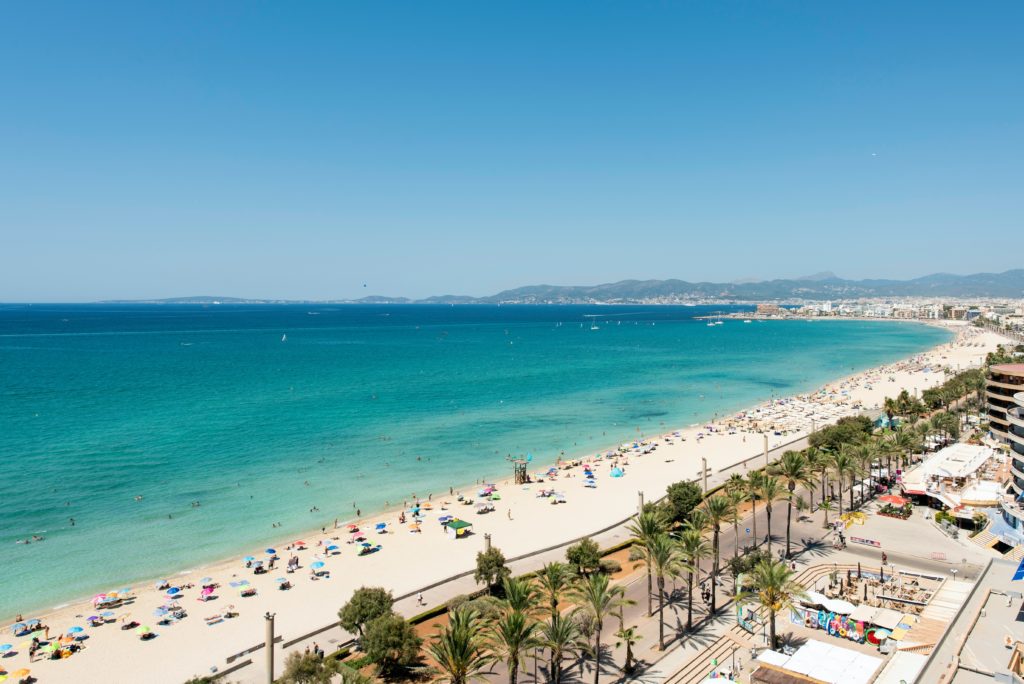 Sunny White Sand Beach In Majorca
